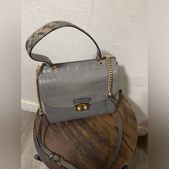 Coach Avery Flap carry all crocodile embossed leather crossbody bag /purse - Picture 4 of 14